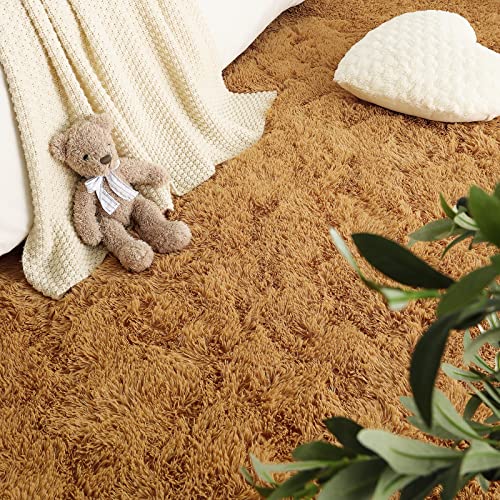 Ultra Soft Indoor Modern Area Rugs Fluffy Living Room Carpets for Children Bedroom Home Decor Nursery Rug 6x9 Feet (Khaki / 6' x 9' (Rectangular))