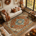 Washable Area Rug (Red/Orange/Blue/Brown / 5' x 7' (Rectangular))