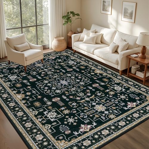 8x10 Area Rugs Living Room (Black / 8' x 10' (Rectangular))