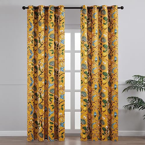 80 Inches Long Custom Mustard Yellow Luxury Curtains for Living Room Bedroom (Mustard Yellow / 52"W x 80"L (Pack of 2))