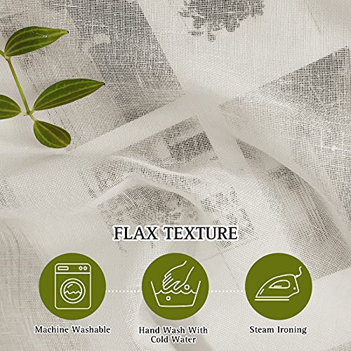 Semi Sheer Curtains Linen Blend Extra Wide for Sliding Glass Door (70"W x 84"L (Pack of 2) / Natural)