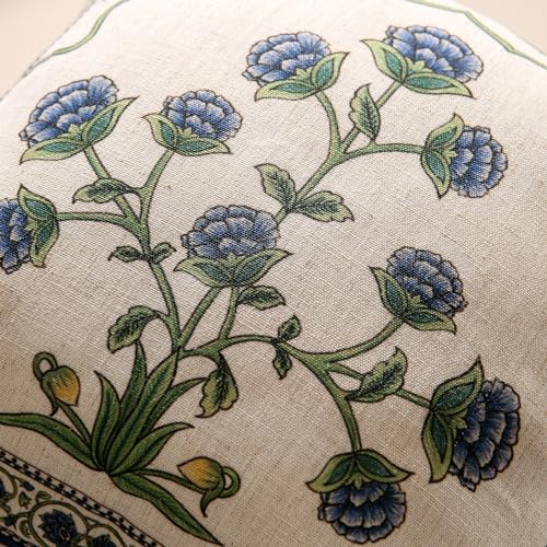 Designer French Vintage Linen Throw Pillow Cover (18" x 18" (Pack of 1) / Ivar B)