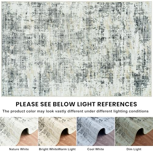 10x12 Washable Area Rug for Living Room Bedroom (Black Gray/Gold / 10' x 12' (Rectangular))