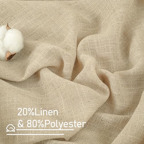 Light Filtering Linen Curtains 84 inches Long for Bedroom (Linen / 52"W x 84"L (Pack of 2))