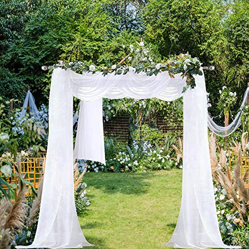 Extra Long White Sheer Curtains 144 inch 2 Panels Set (White / 42"W x 144"L (Pack of 2))