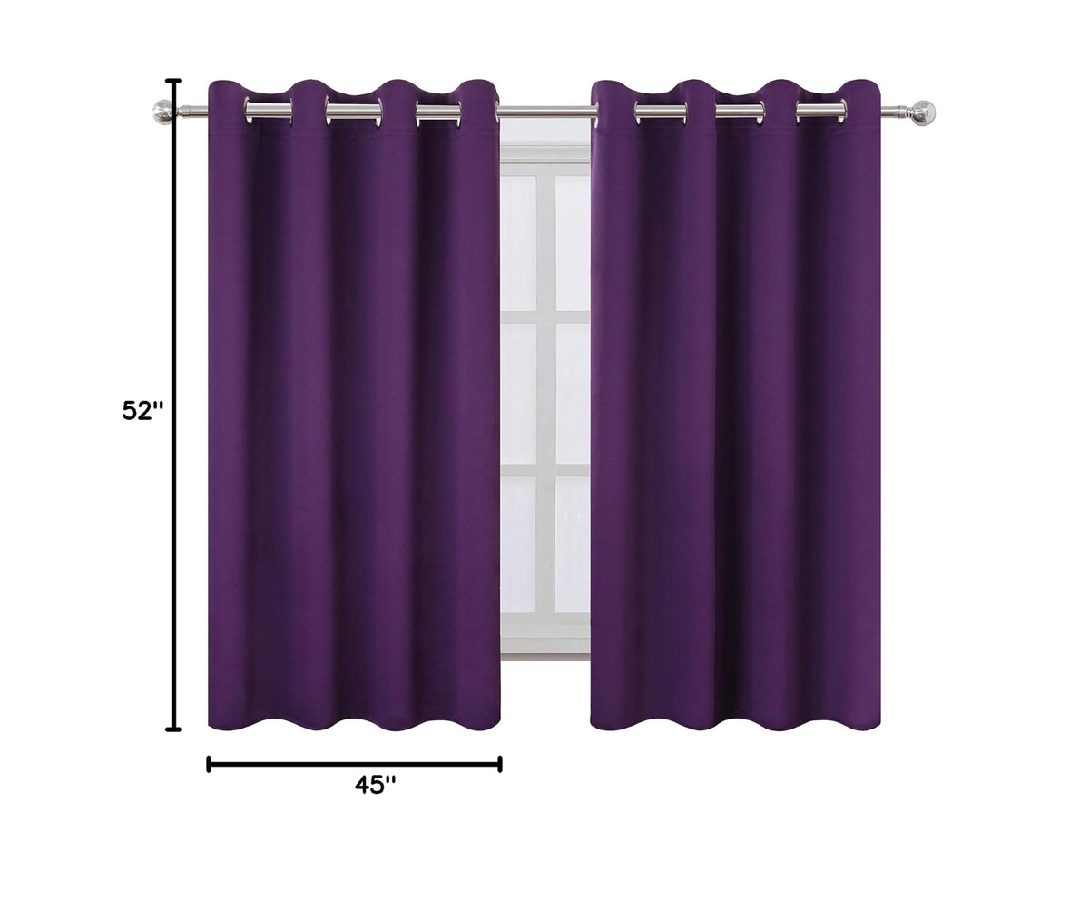 Purple Blackout Curtains (Purple / 52"W x 45"L (Pack of 2))