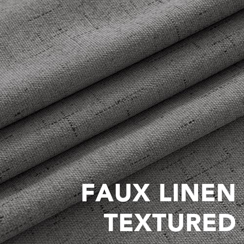 100% Blackout Linen Curtains 84" L 2 Panels Grey (Grey / 42"W x 84"L (Pack of 2))