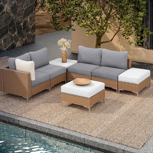 8Pcs Outdoor Cushion Covers (Gray Checkered / 8PCS)