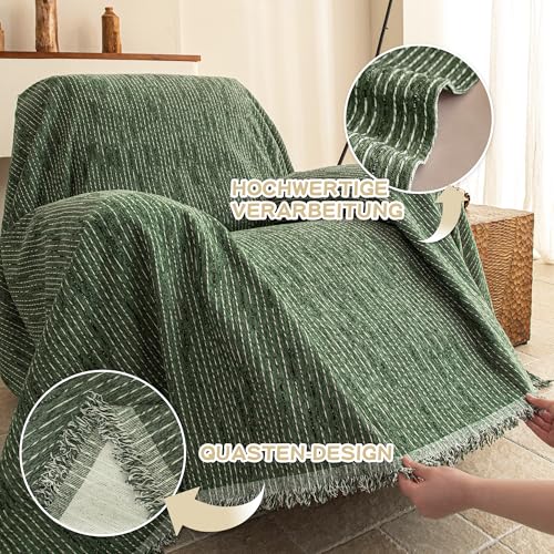 Oversized Armchair Couch Cover for 1 Cushion Couch (71" x 91" / 9# Lines Moss Green)