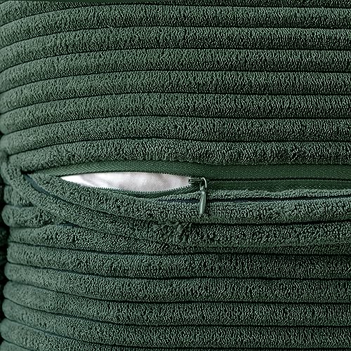 Decorative Throw Pillow Covers for Couch 20x20 Inch Dark Green (Dark Green / 20" x 20" (Pack of 2))