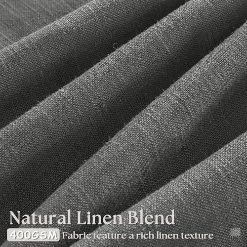 Charcoal Grey Pinch Pleated Linen Sheer Curtains 90 Inches Long (Charcoal Grey / 40"W x 90"L (Pack of 2))