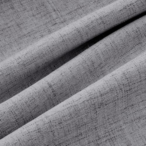 100% Blackout Linen Curtains 42 x 72 Inch Glacier Gray 2 Panels (Glacier Gray / 42"W x 72"L (Pack of 2))