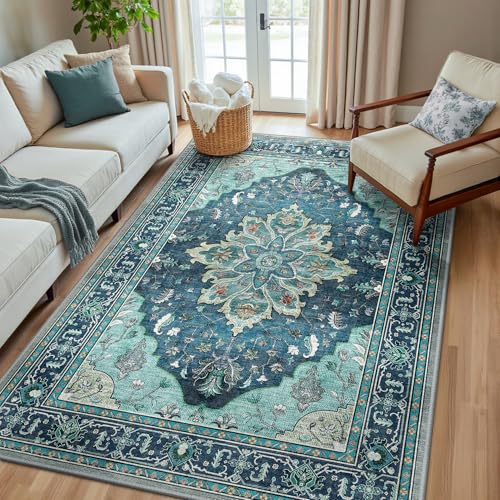Washable Area Rug (Teal / 5' x 8' (Rectangular))