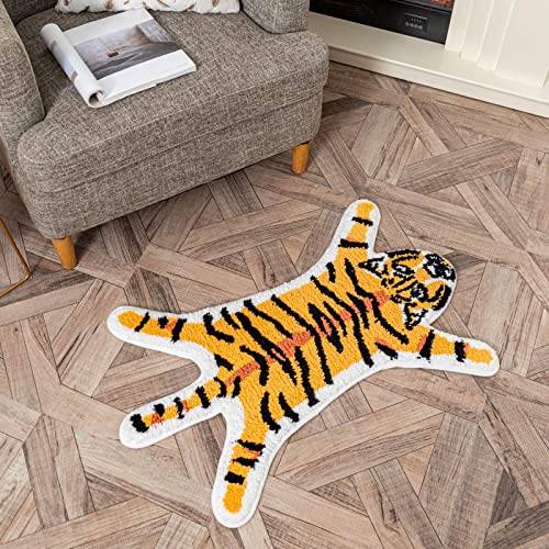 Tiger Print Rug (Black+yellow Tiger Print - 32.2x21.4inch)