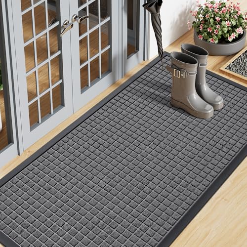Front Door Mat Outside Entrance (Grey / 47" X 23")