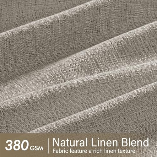 Pinch Pleated Thick Linen Curtains 90 Inches Taupe Window Curtains (Taupe / 40"W x 90"L (Pack of 2))