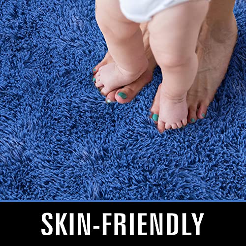 Super Soft Shaggy Rugs Fluffy Carpets 8x10 Feet (8' x 10' (Rectangular) / Indigo)