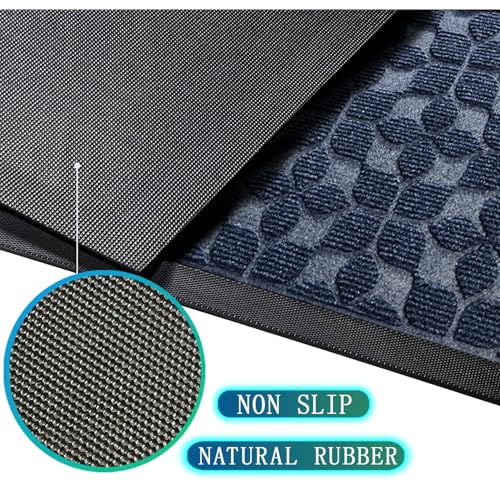 Sturdy Front Entrance Doormats (1'5" x 2'6" (Rectangular) / Geometric Blue)