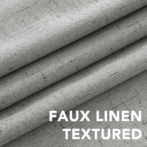 100% Blackout Linen Curtains 102" L 2 Panels Dove Gray (Dove Gray / 52"W x 102"L (Pack of 2))