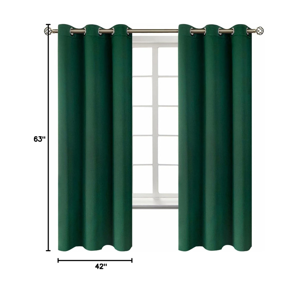 Emerald Green Blackout Curtains for Bedroom 63 Inch Long (Emerald Green / 42"W x 63"L (Pack of 2))