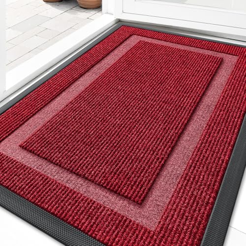 Front Door Mat Outside 29.5x17 (Wine Red / 29.5" x 17")