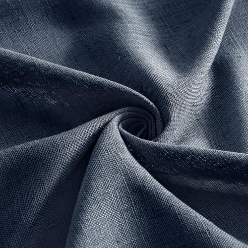 Navy Blue Linen Curtains 52x54 Inch 2 Panels for Bedroom Living Room (52"W x 54"L (Pack of 2) / Navy Blue)