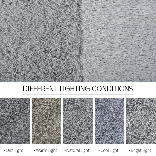 Super Soft Shaggy Rugs Fluffy Carpets (8' x 10' (Rectangular) / Grey)