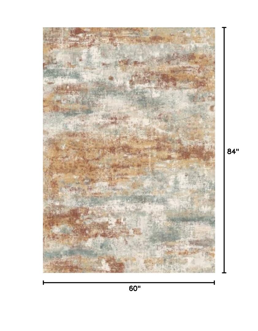 5x7 Area Rug for Bedroom (Orange Green / 5' x 7' (Rectangular))