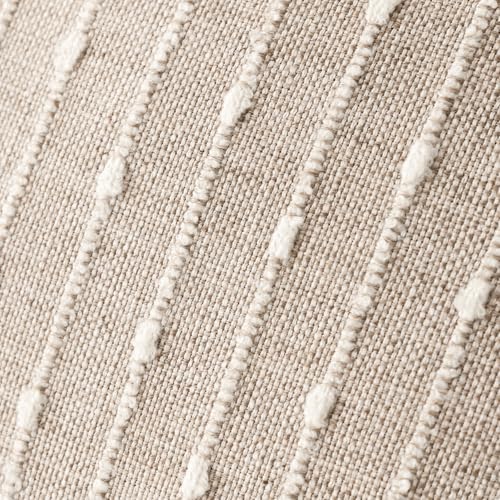 Decorative Striped Boucle Throw Pillow Cover 22x22 Natural Beige (22" x 22" (Pack of 2) / Natural Beige)