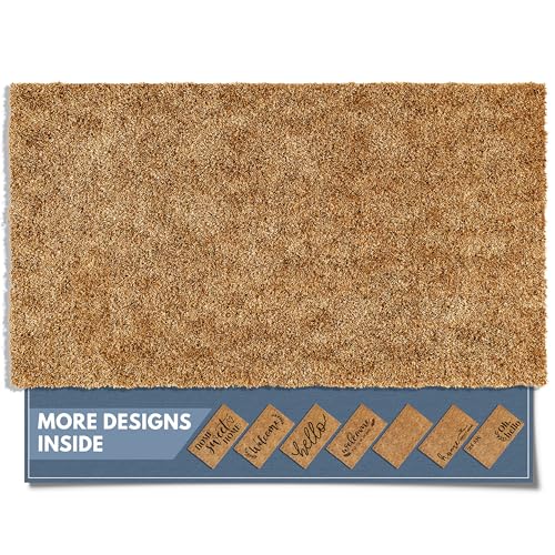 Front Door Welcome Mat (Plain Brown / 30 x 17 inches)