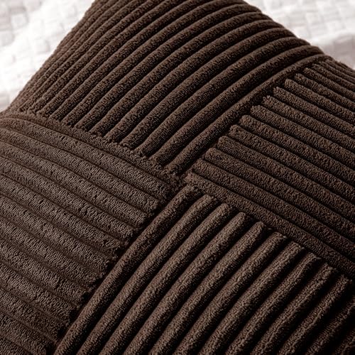 Dark Brown Decorative Throw Pillow Covers for Couch 18x18 Inch (Dark Brown / 18" x 18" (Pack of 2))