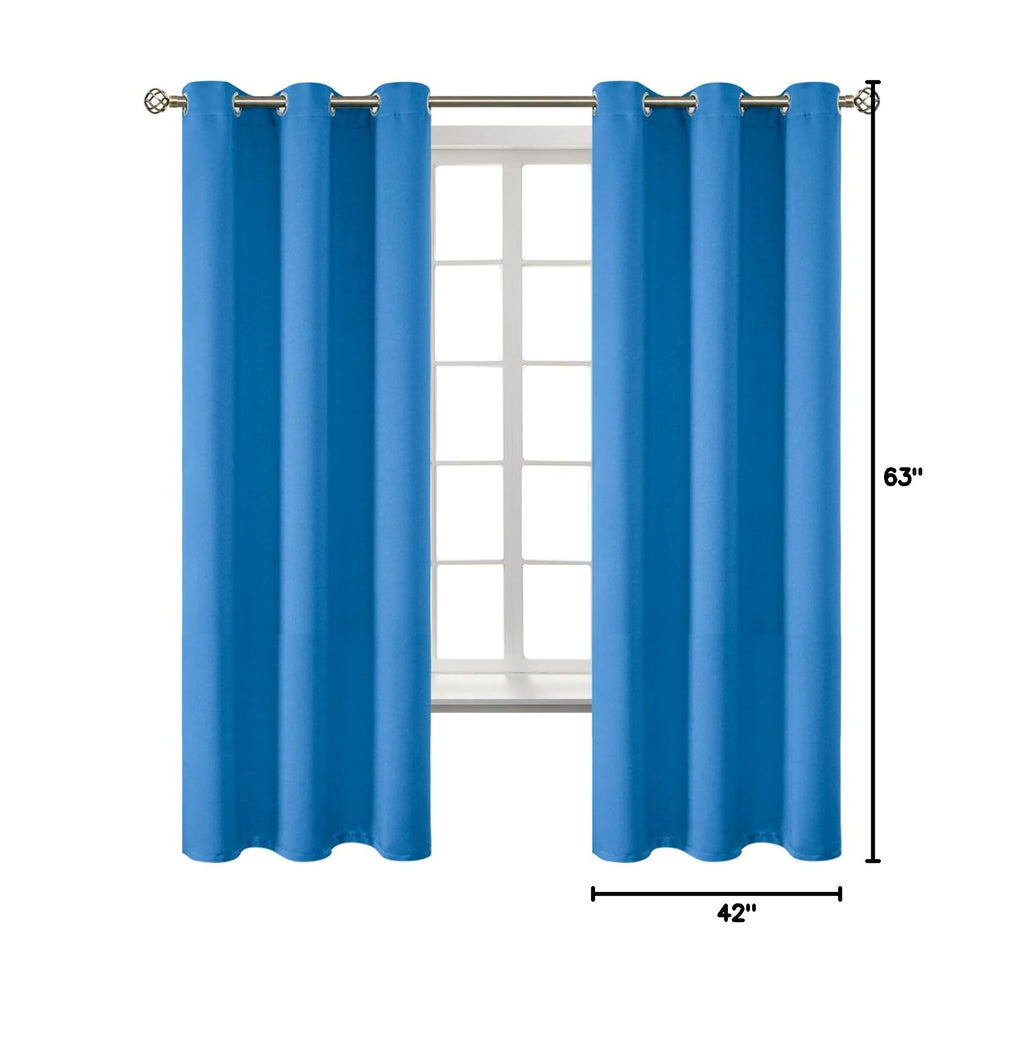 Classic Blue Blackout Curtains for Bedroom 63 Inch Long (Classic Blue / 42"W x 63"L (Pack of 2))