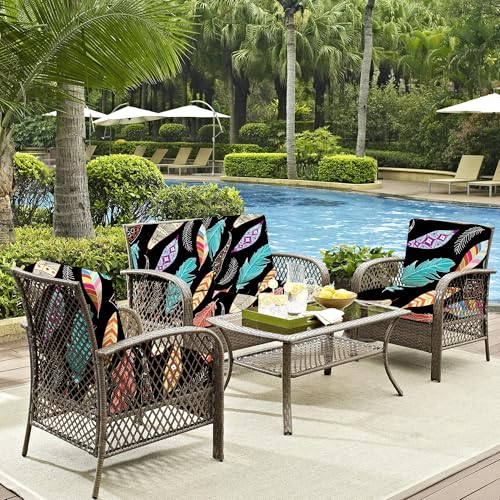 8Pcs Outdoor Cushion Covers (Color Leaf / 8PCS)