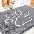 Dog Door Mat for Muddy Paws (30"X20" / Grey and White)