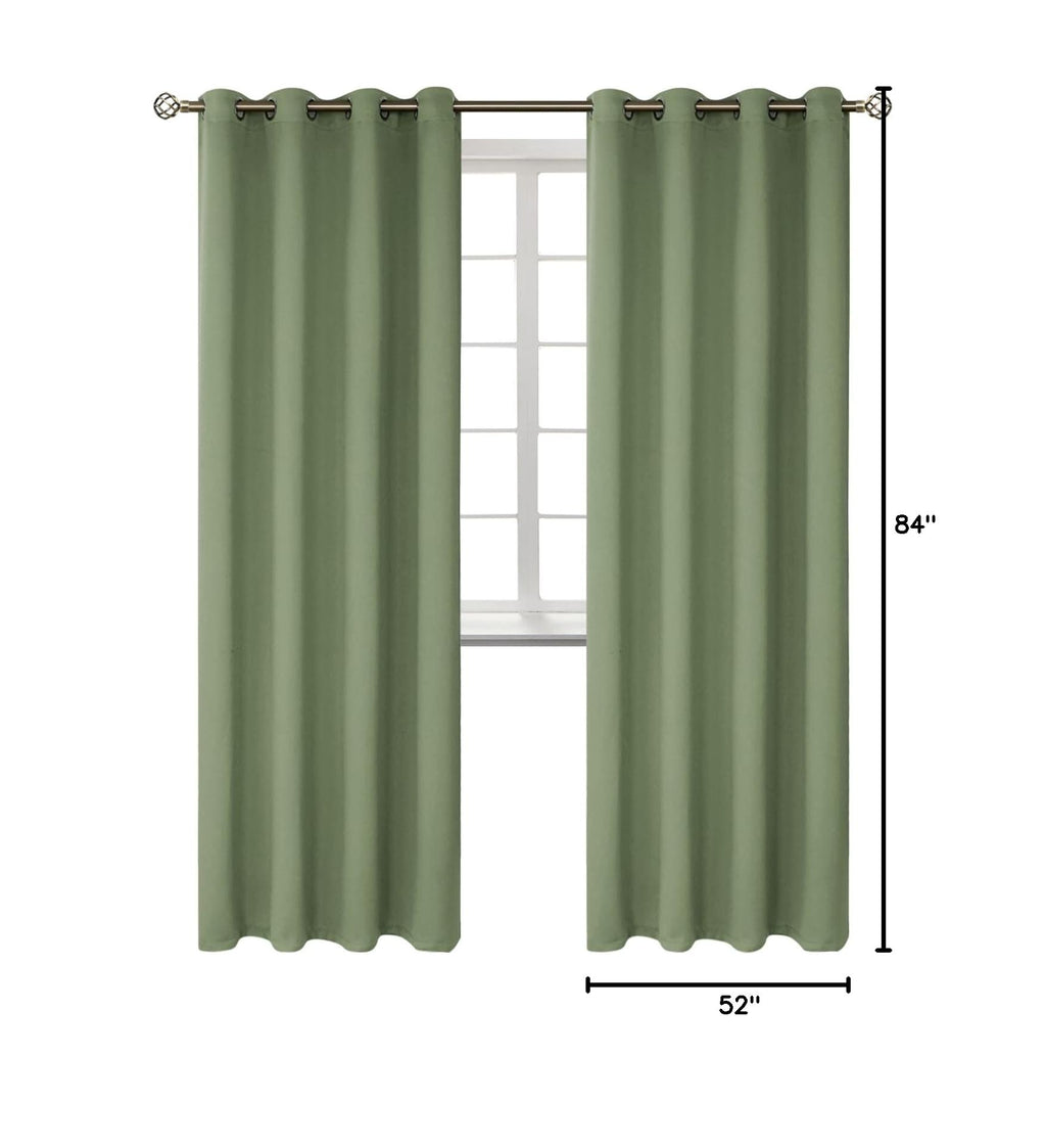 Grass Green Blackout Curtains for Living Room 84 Inch (Grass Green / 52"W x 84"L (Pack of 2))