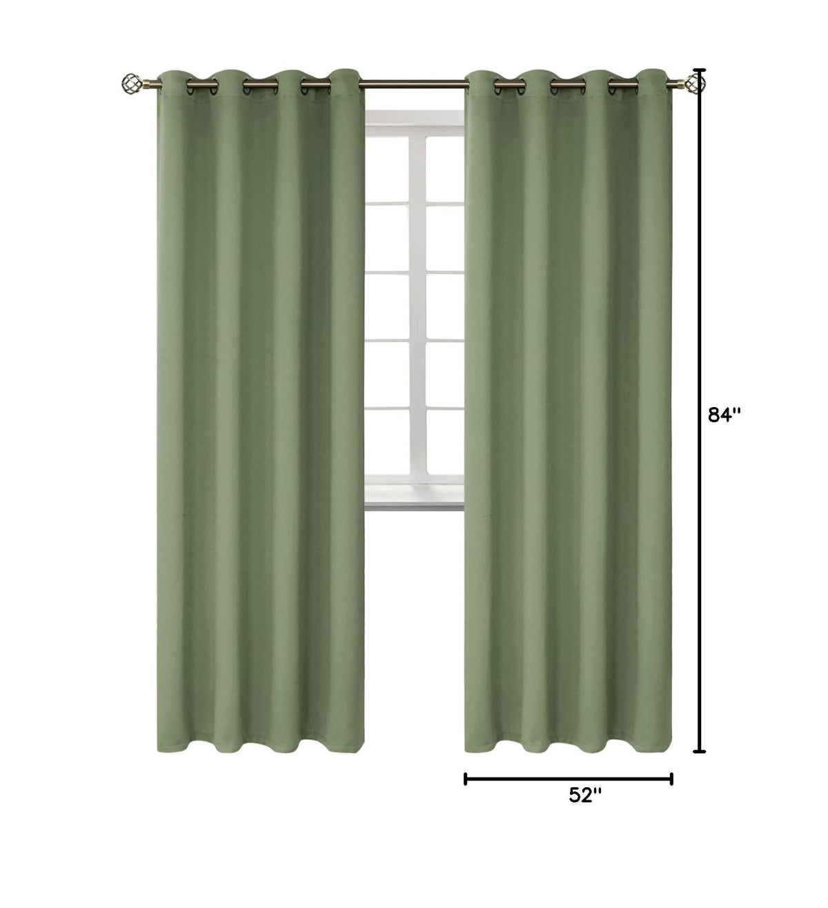 Grass Green Blackout Curtains for Living Room 84 Inch (Grass Green / 52"W x 84"L (Pack of 2))