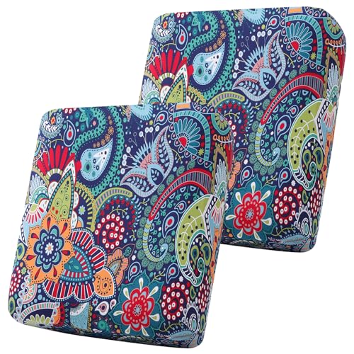 Printed Couch Cushion Covers (Blue Green / Seat 2 Pack)