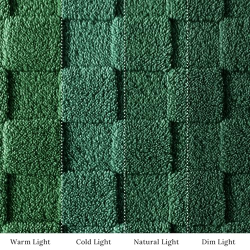 3D Checkered Fleece Throw Blanket for Couch (Green / Throw (50"x60"))