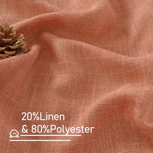 Light Filtering Linen Curtains 72 inches Long for Bedroom (Terracotta / 34"W x 72"L (Pack of 2))