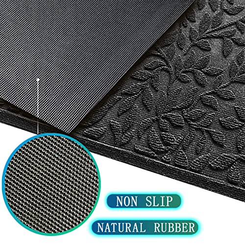 Sturdy Front Entrance Doormats (1'5" x 2'6" (Rectangular) / Leaves Black)