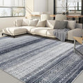 Boho 6x9 Area Rug Living Room Rugs Machine Washable Blue (Denim Blue / 6' X 9' (Rectangular))