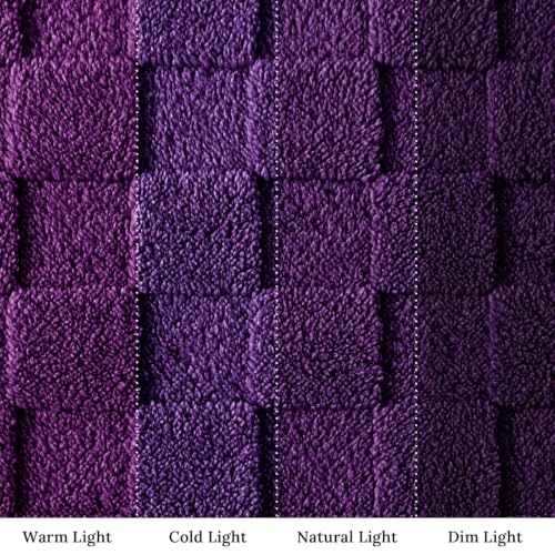 3D Checkered Fleece King Blanket for Bed (Purple / King (104"x90"))