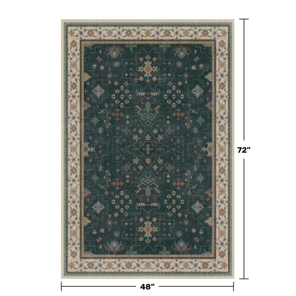 Dark Green 4x6 Living Room Rug (4' x 6' (Rectangular) / Dark Green)