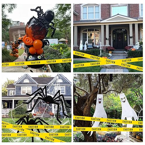 1.9inch x 82Feet Halloween Decorations Caution Tape Roll Halloween Caution Tape Halloween Tape Scary Warning Tape for Halloween Party Decorations Indoor Outdoor (Caution Tape)