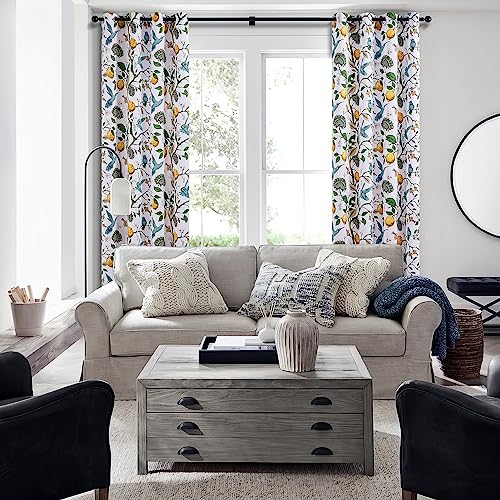 54 Inches Long Short White Blackout Curtains for Cafe Kitchen (White / 52"W x 54"L (Pack of 2))