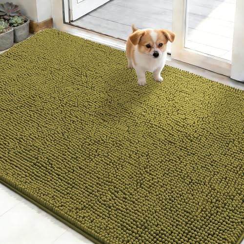 Dog Door Mat for Muddy Paws 50x30 (Willow Green / 50" X 30")