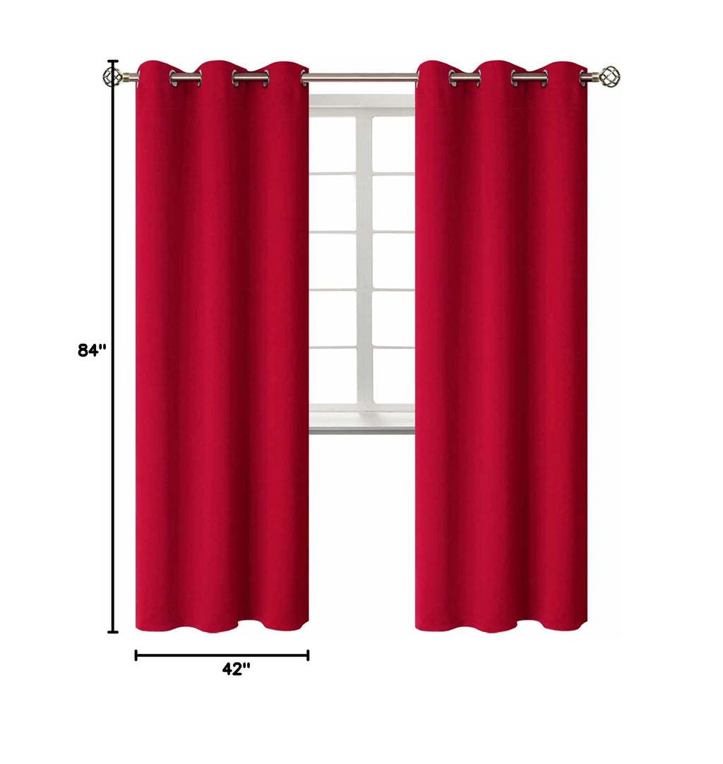 Red Blackout Curtains for Living Room 84 Inch Long (Red / 42"W x 84"L (Pack of 2))