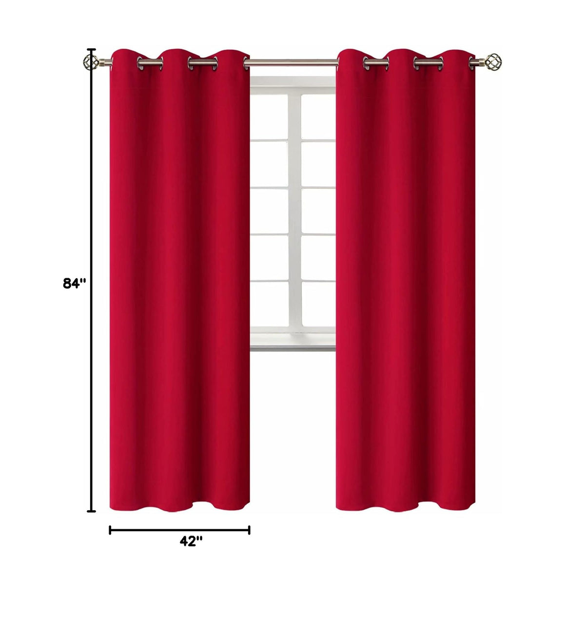 Red Blackout Curtains for Living Room 84 Inch Long (Red / 42"W x 84"L (Pack of 2))