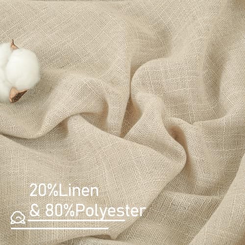 Extra Long Linen Curtains 108 inch Long for Living Room 2 Panels (52"W x 108"L (Pack of 2) / Linen)