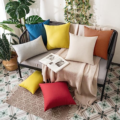 Decorative Outdoor Pillow Covers Fall 12x12 Rust (12" x 12" (Pack of 2) / Rust)